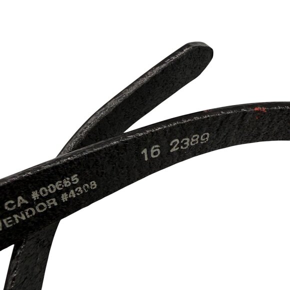 Eddie Bauer Women\'s Belt Sz L Black Leather Silver Tone Buckle Vintage Cowgirl main image 9
